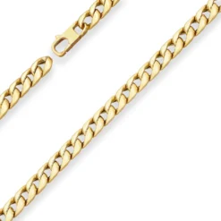 7,6mm Panzerkette Goldkette Collier Halskette aus 585 Gold Gelbgold 55cm