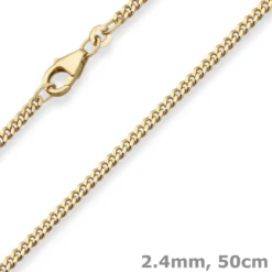 2,4mm Panzerkette Goldkette Collier Halskette aus 585 Gold Gelbgold 50cm