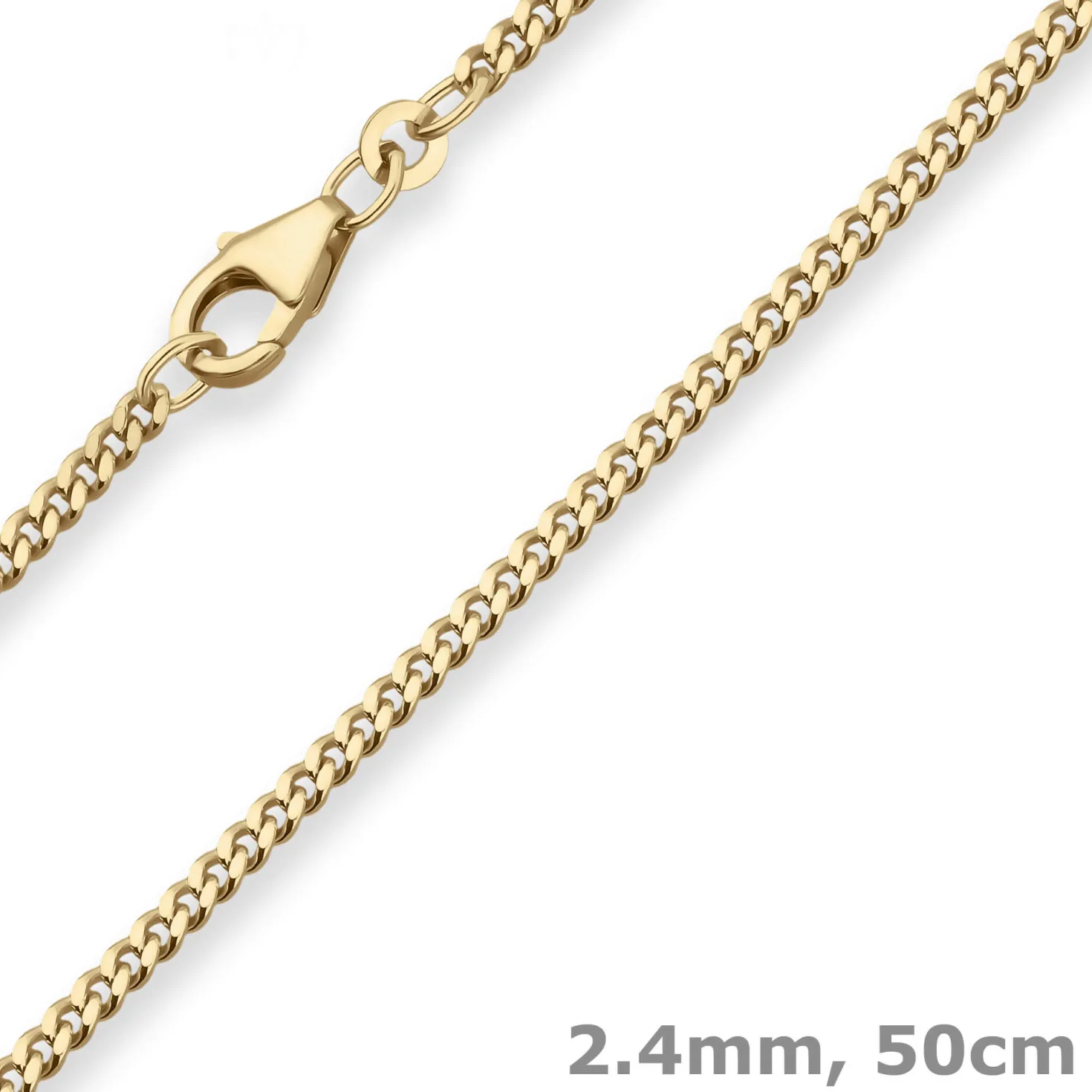 2,4mm Panzerkette Goldkette Collier Halskette aus 585 Gold Gelbgold 50cm