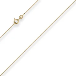 0,8mm Panzerkette Goldkette Collier Halskette aus 585 Gold Gelbgold 38cm