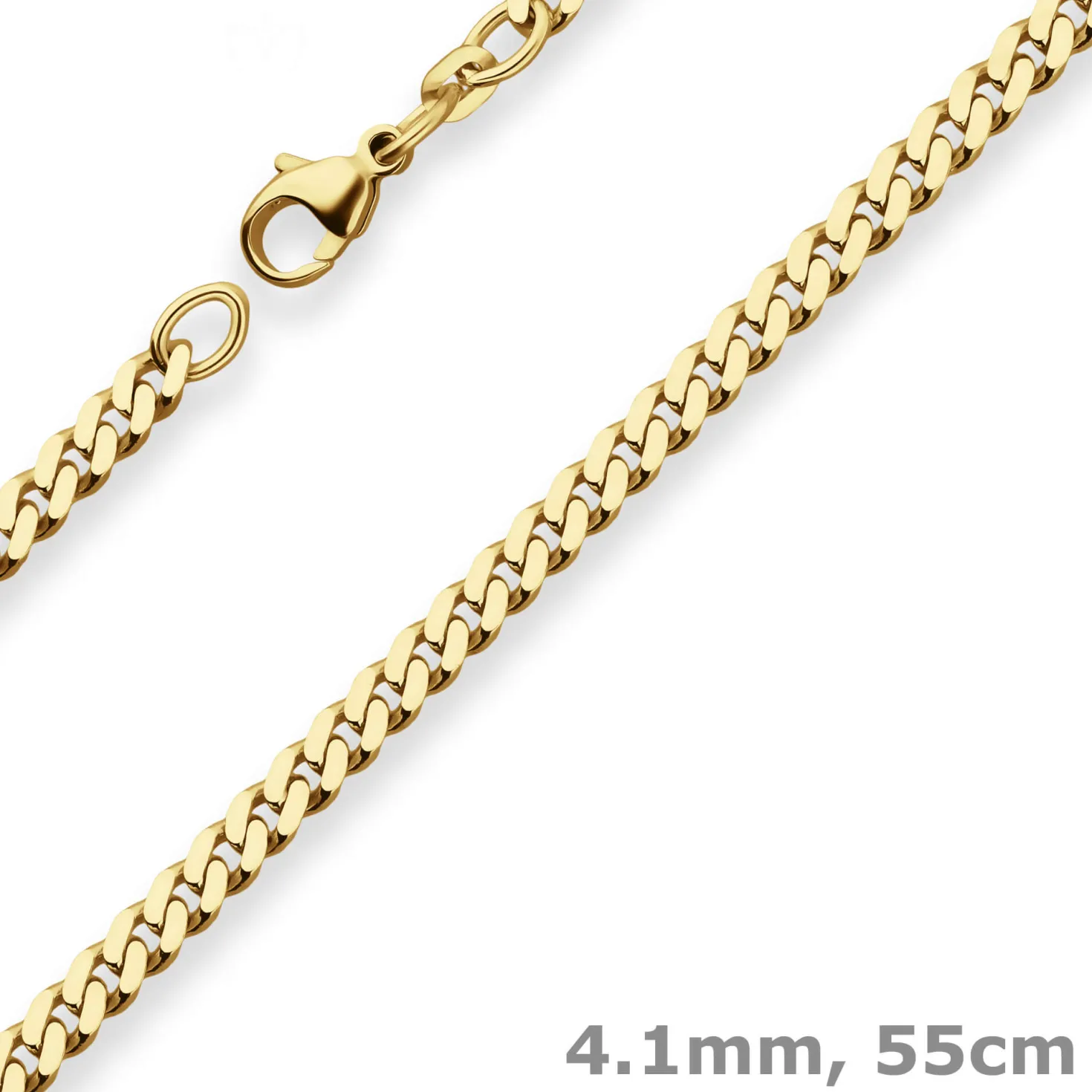 4,1mm Panzerkette Goldkette Collier Halskette aus 333 Gold Gelbgold 55cm