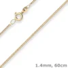 1,4mm Panzerkette Goldkette Collier Halskette aus 333 Gold Gelbgold 60cm