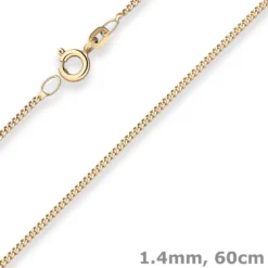 1,4mm Panzerkette Goldkette Collier Halskette aus 333 Gold Gelbgold 60cm
