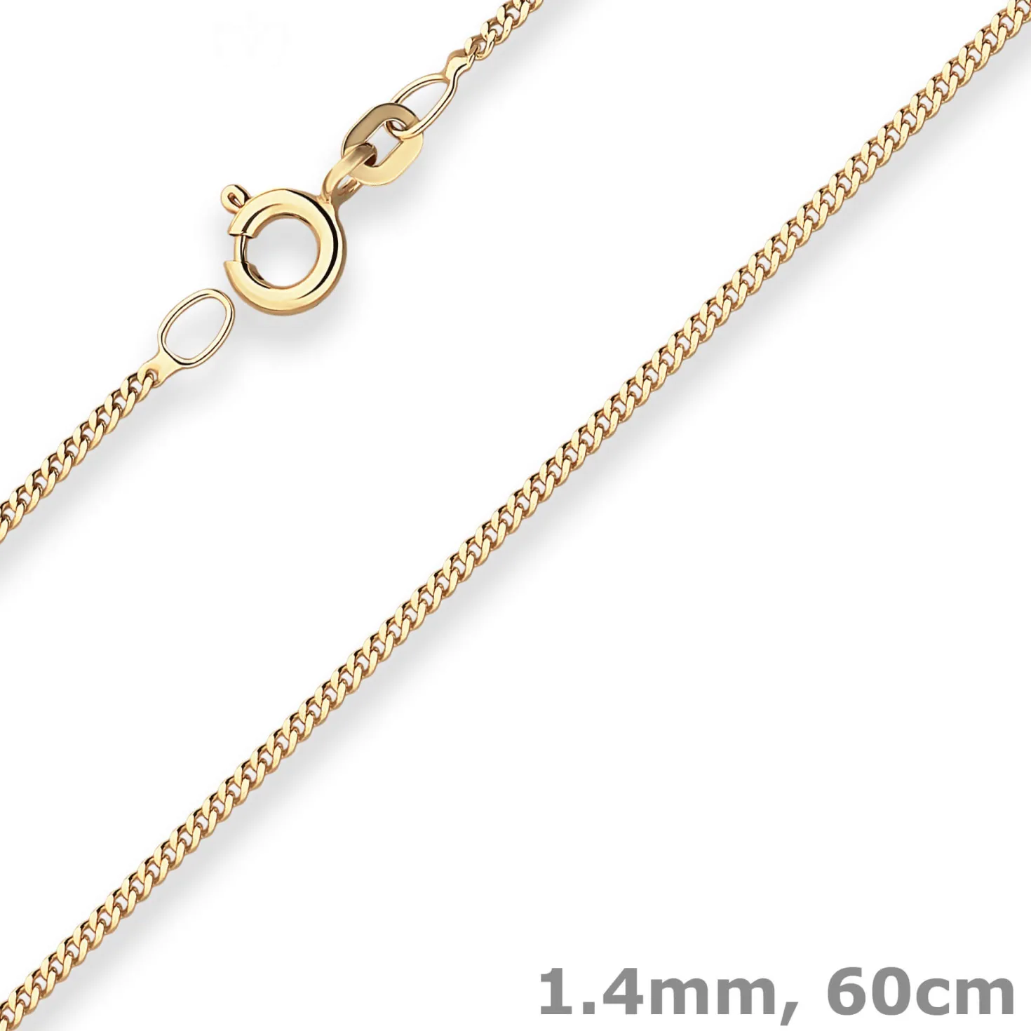 1,4mm Panzerkette Goldkette Collier Halskette aus 333 Gold Gelbgold 60cm