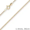 1,4mm Panzerkette Goldkette Collier Halskette aus 333 Gold Gelbgold 36cm