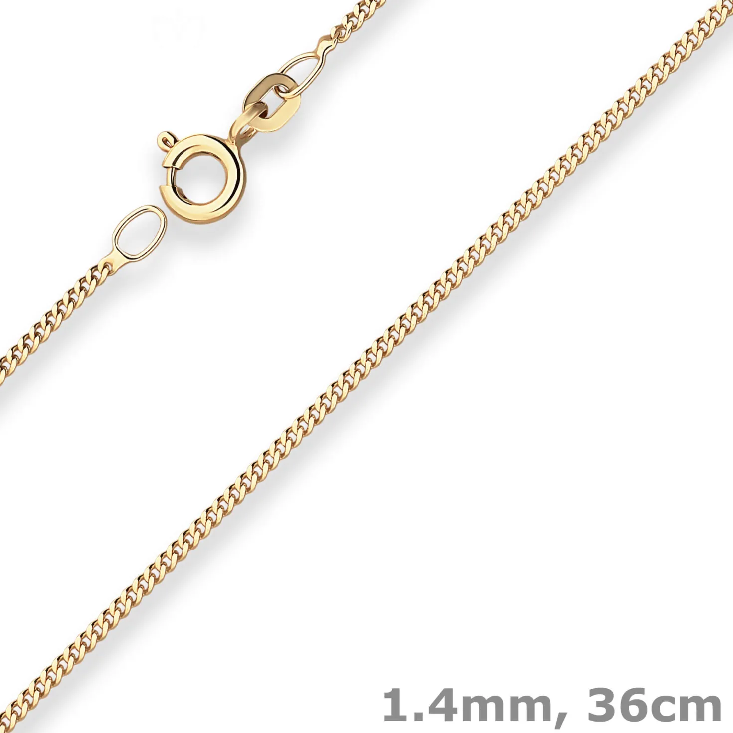 1,4mm Panzerkette Goldkette Collier Halskette aus 333 Gold Gelbgold 36cm