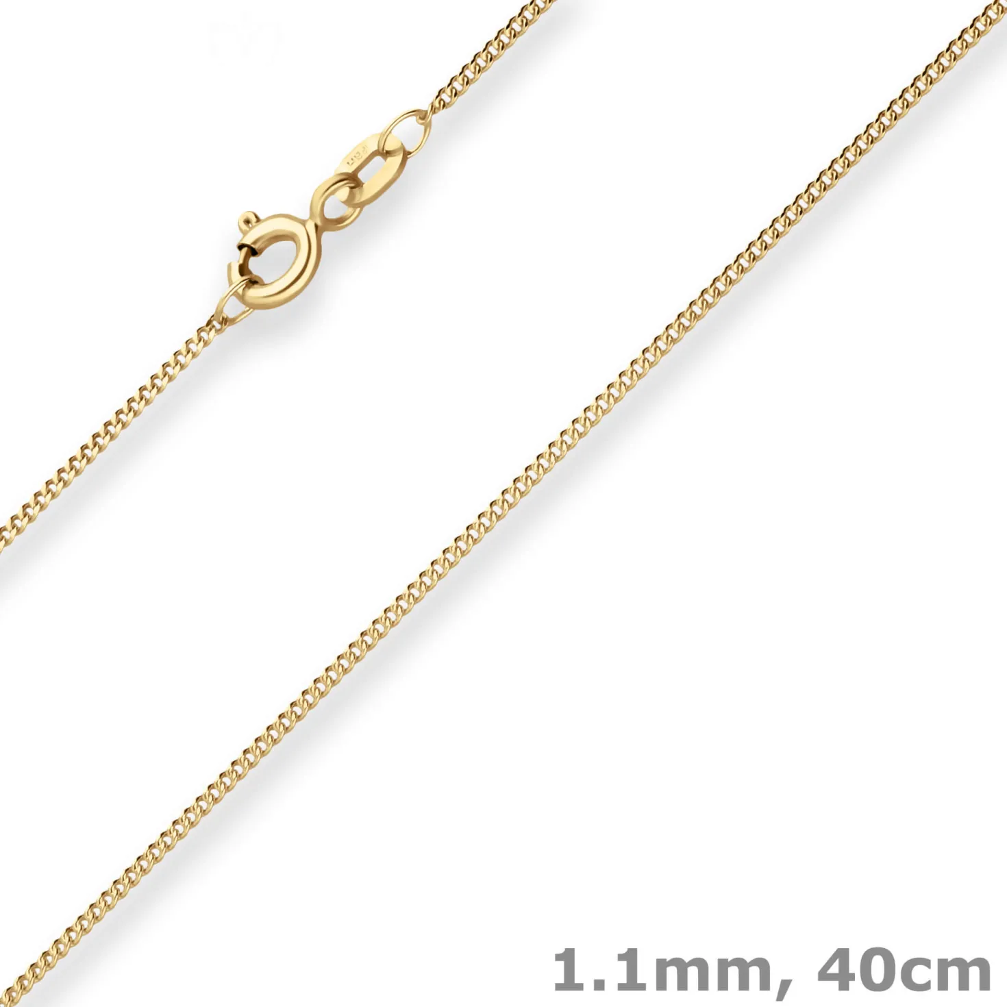 1,1mm Panzerkette Goldkette Collier Halskette aus 585 Gold Gelbgold 40cm