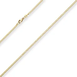 2,4mm Panzerkette Goldkette Collier Halskette aus 585 Gold Gelbgold 45cm