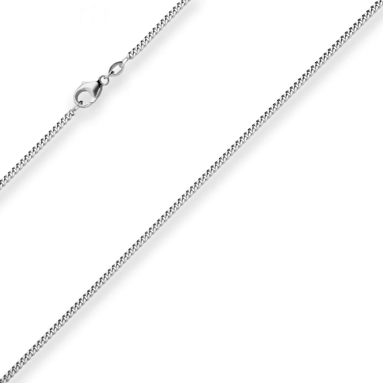 2,1mm Panzerkette Goldkette Collier Halskette aus 750 Gold Weißgold 60cm