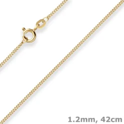 1,2mm Panzerkette Goldkette Collier Halskette aus 585 Gold Gelbgold 42cm
