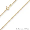 1,6mm Panzerkette Goldkette Collier Halskette aus 333 Gold Gelbgold 60cm