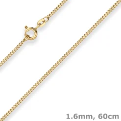 1,6mm Panzerkette Goldkette Collier Halskette aus 333 Gold Gelbgold 60cm