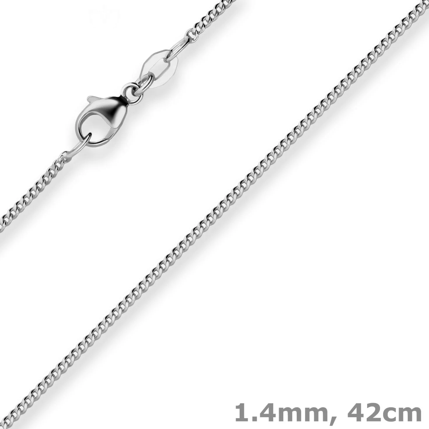 1,4mm Panzerkette Goldkette Collier Halskette aus 585 Gold Weißgold 42cm