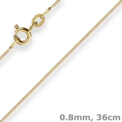 0,8mm Panzerkette Goldkette Collier Halskette aus 333 Gold Gelbgold 36cm
