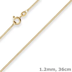 1,2mm Panzerkette Goldkette Collier Halskette aus 333 Gold Gelbgold 36cm