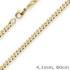 4,1mm Panzerkette Goldkette Collier Halskette aus 333 Gold Gelbgold 60cm