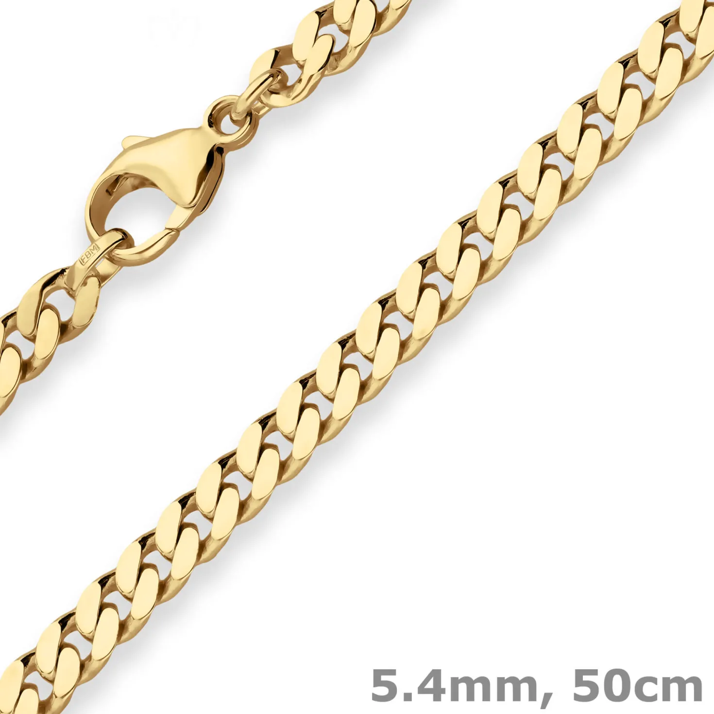 5,4mm Panzerkette Goldkette Collier Halskette aus 333 Gold Gelbgold 50cm