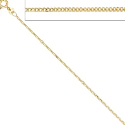1,3mm Panzerkette Halskette Collier Goldkette 333 Gelbgold Gold 45cm