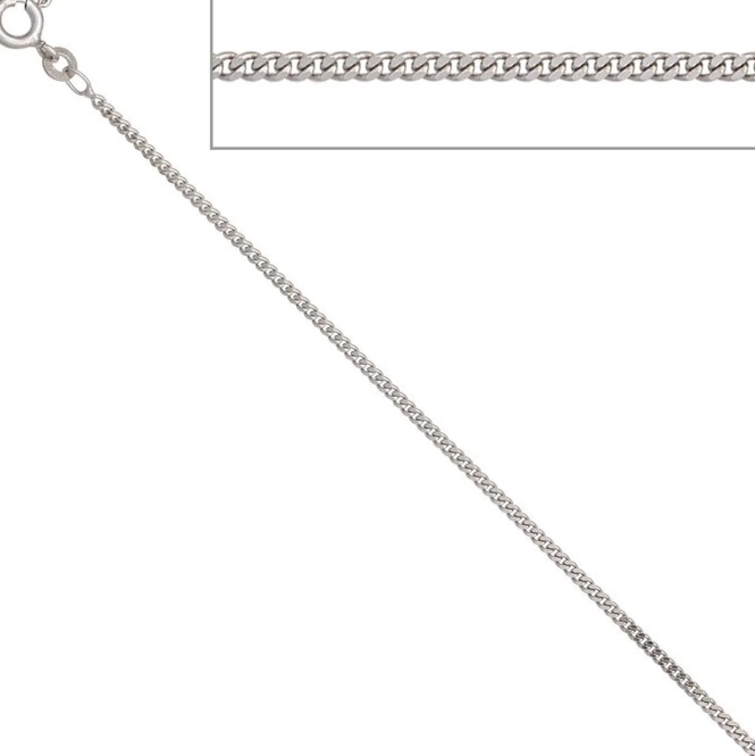 1,7mm Panzerkette Halskette Collier Goldkette 333 Gold Weißgold 36cm