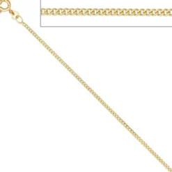 1,7mm Panzerkette Halskette Collier Goldkette 333 Gelbgold Gold 45cm