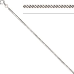 2,1mm Panzerkette Halskette Collier aus 333 Gold Weißgold massiv, 42cm