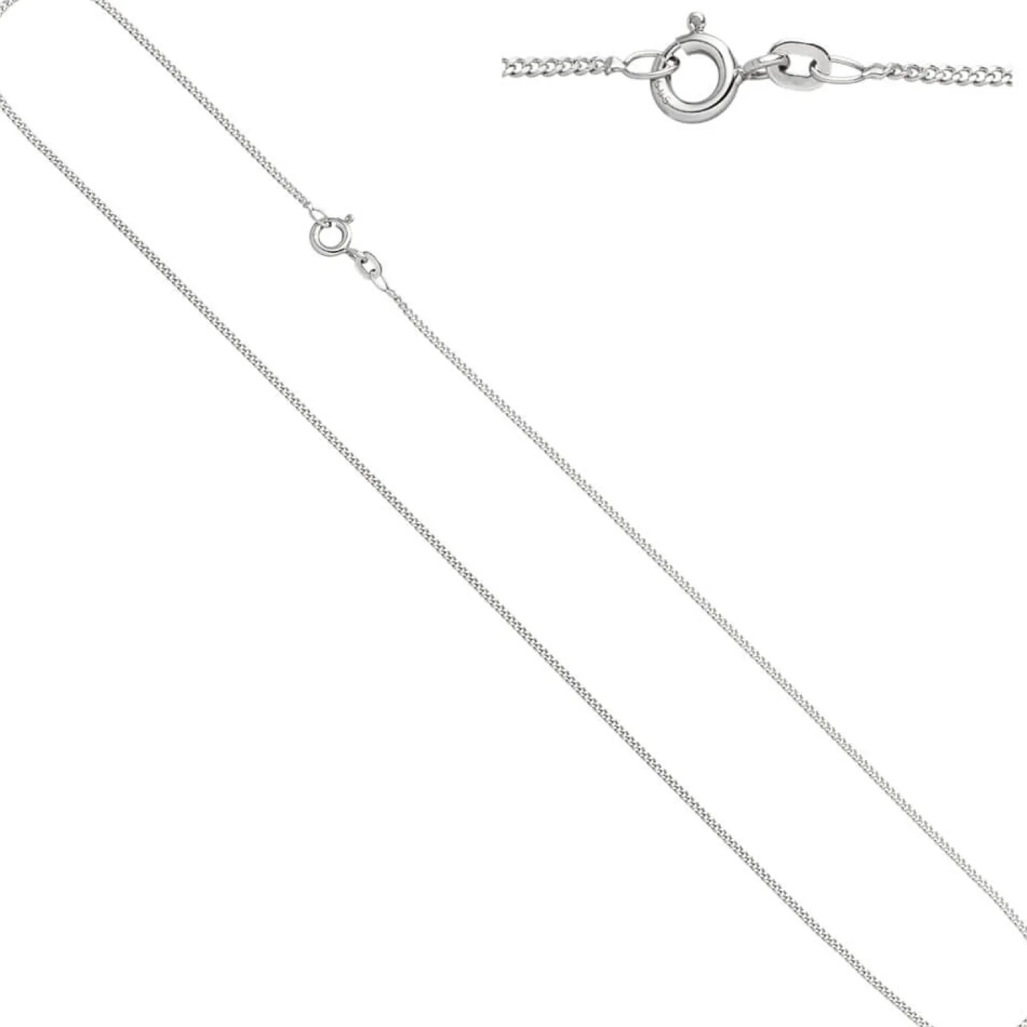 1,7mm Panzerkette Halskette Collier Goldkette 585 Gold Weißgold 42cm