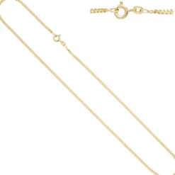 2,1mm Panzerkette Halskette Collier Goldkette 333 Gelbgold Gold 45cm