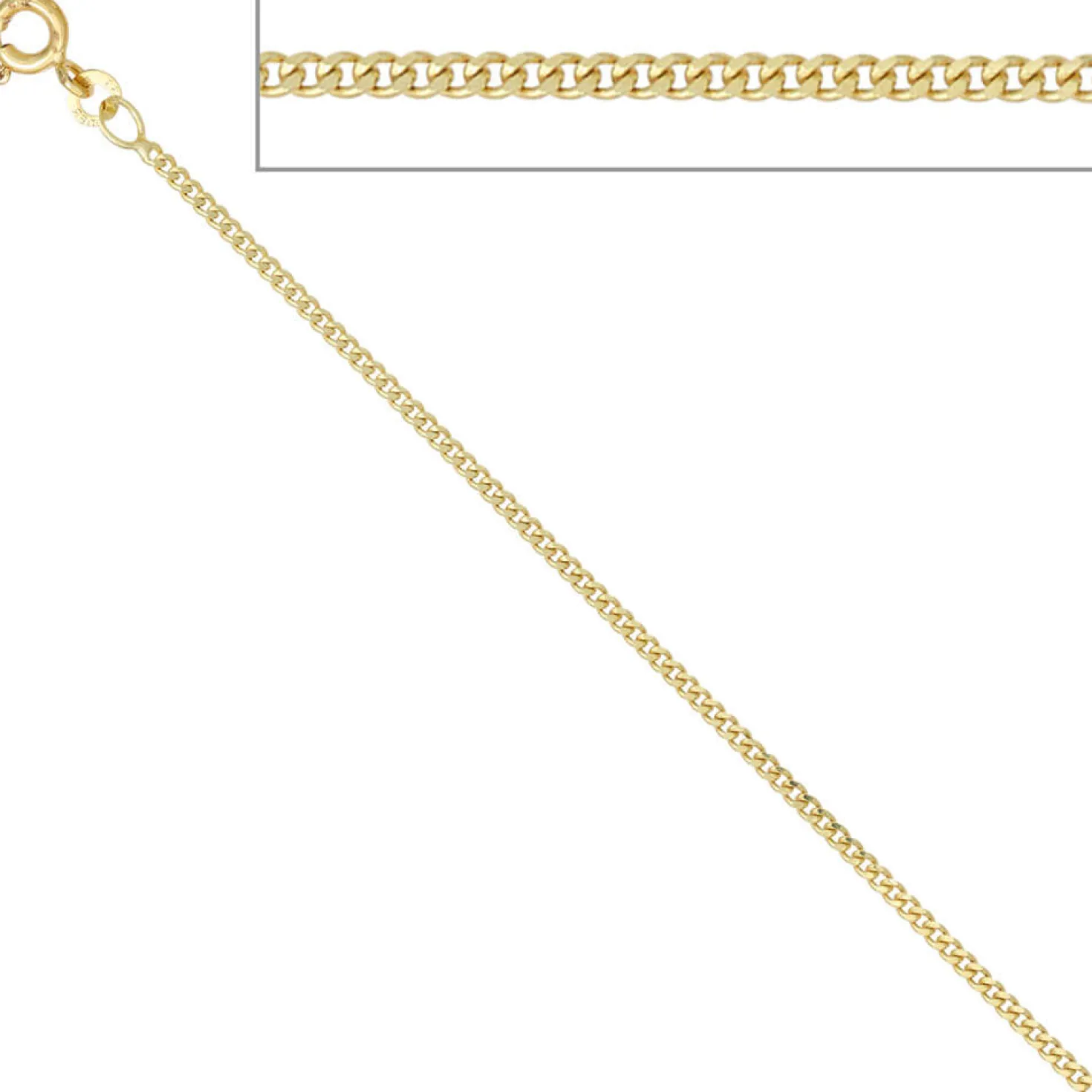1,7mm Panzerkette Halskette Collier Goldkette 333 Gelbgold Gold 40cm