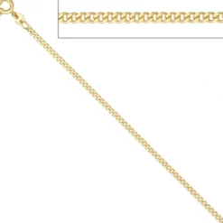 2,1mm Panzerkette Halskette Collier Goldkette 333 Gelbgold Gold 50cm
