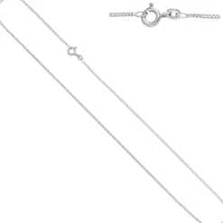 1,7mm Panzerkette Halskette Collier Goldkette 585 Gold Weißgold 36cm