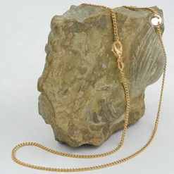1,7mm Panzerkette Halskette Collier 9Kt 375 Gold Gelbgold flach diamantiert 50cm