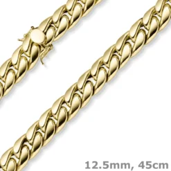 12,5mm Panzerkette Halskette Collier 585 Gold Gelbgold mit Kastenschloss 45cm