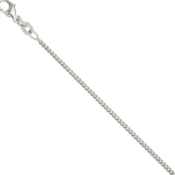 1,7mm Panzerkette Halskette Collier 925 Silber rhodiniert 45cm Karabiner