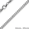 4mm Panzerkette Kette Collier aus 750 Gold Weißgold, Goldkette, 45cm