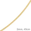 2mm Panzerkette Kette Collier aus 750 Gold Gelbgold, Goldkette, 45cm