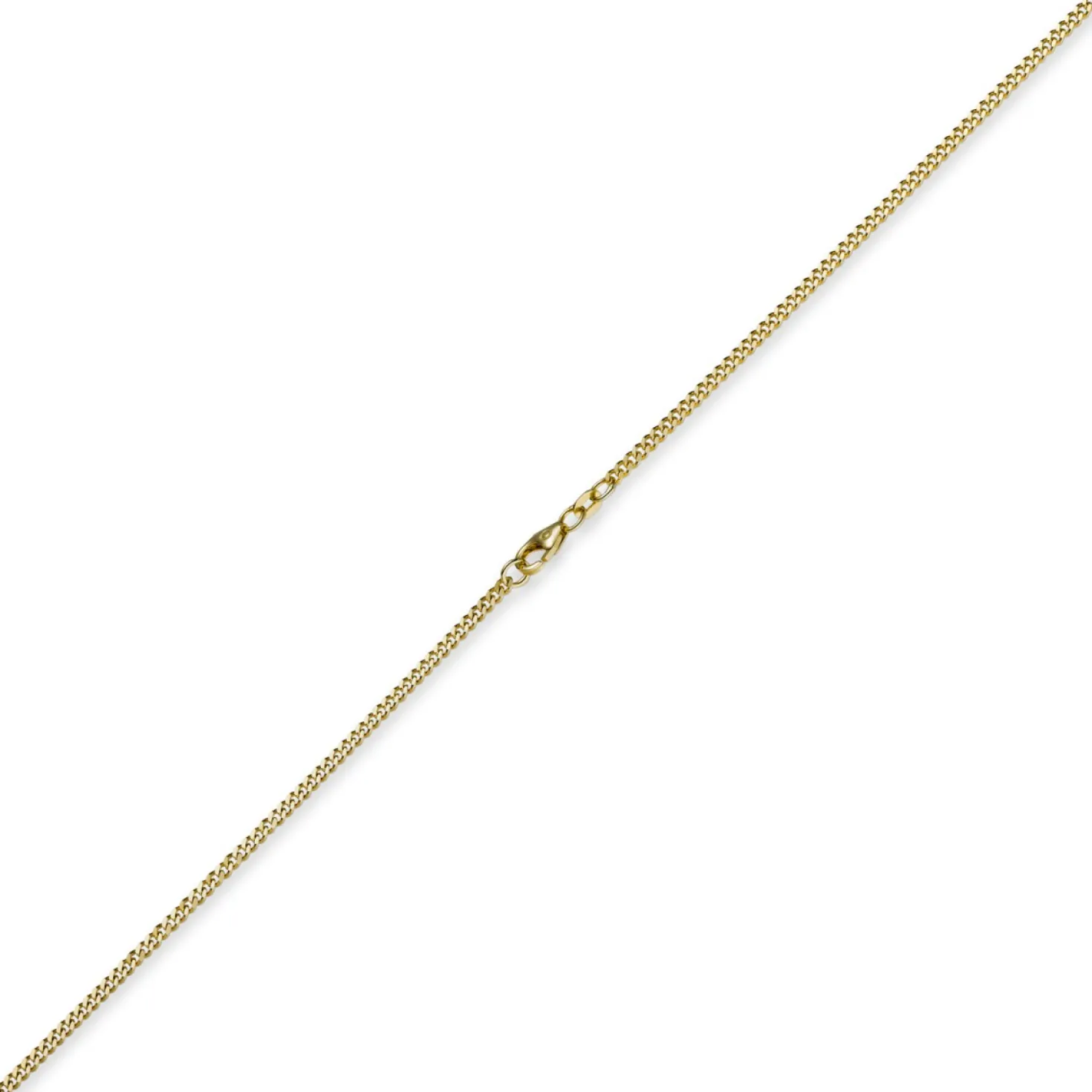 2mm Panzerkette Kette Collier aus 750 Gold Gelbgold, Goldkette, 45cm