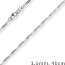 1,5mm Panzerkette Kette Collier aus 585 Gold Weißgold Halsschmuck 40cm