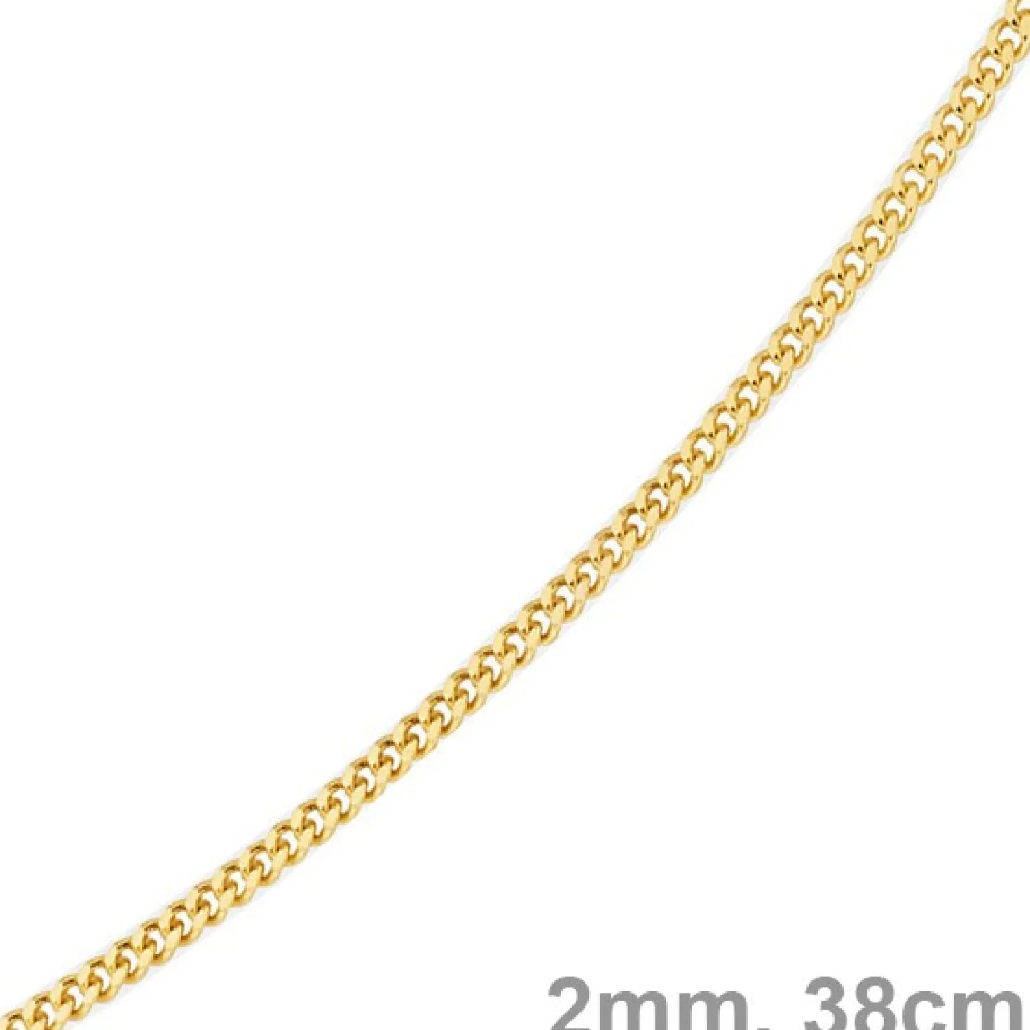 2mm Panzerkette Kette Collier aus 585 Gold Gelbgold, Goldkette, 38cm