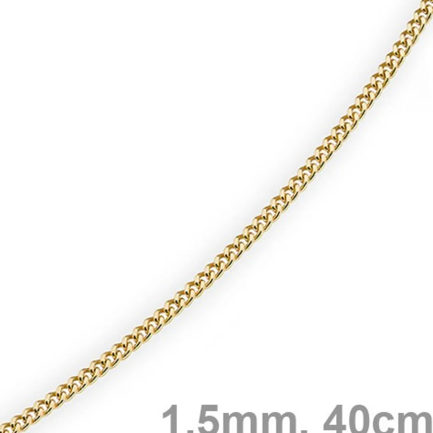 1,5mm Panzerkette Kette Collier aus 585 Gold Gelbgold, Goldkette, 40cm