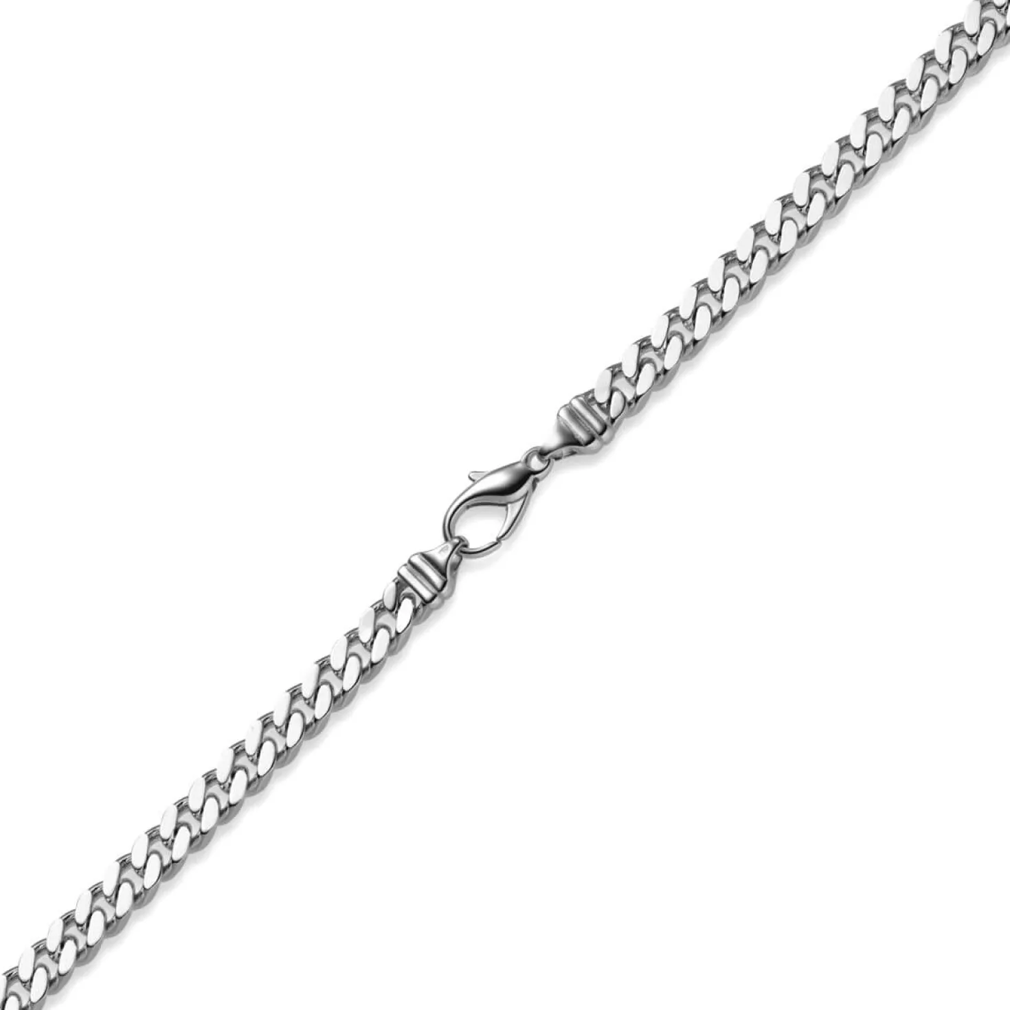 6mm Panzerkette Kette Collier aus 585 Gold Weißgold massiv 50cm Goldkette