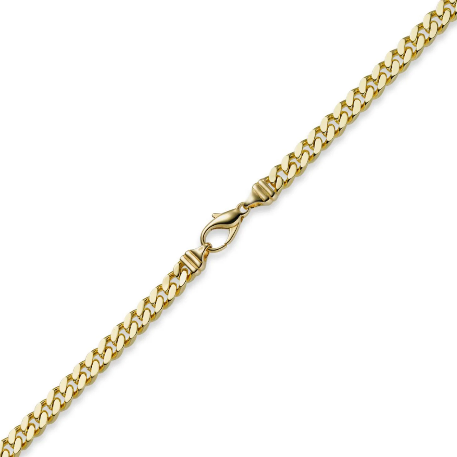 6mm Panzerkette Kette Collier aus 750 Gold Gelbgold, Goldkette, 45cm