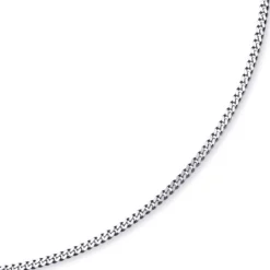 4mm Panzerkette Kette Collier aus 750 Gold Weißgold, Goldkette, 60cm