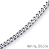 4mm Panzerkette Kette Collier aus 750 Gold Weißgold, Goldkette, 50cm