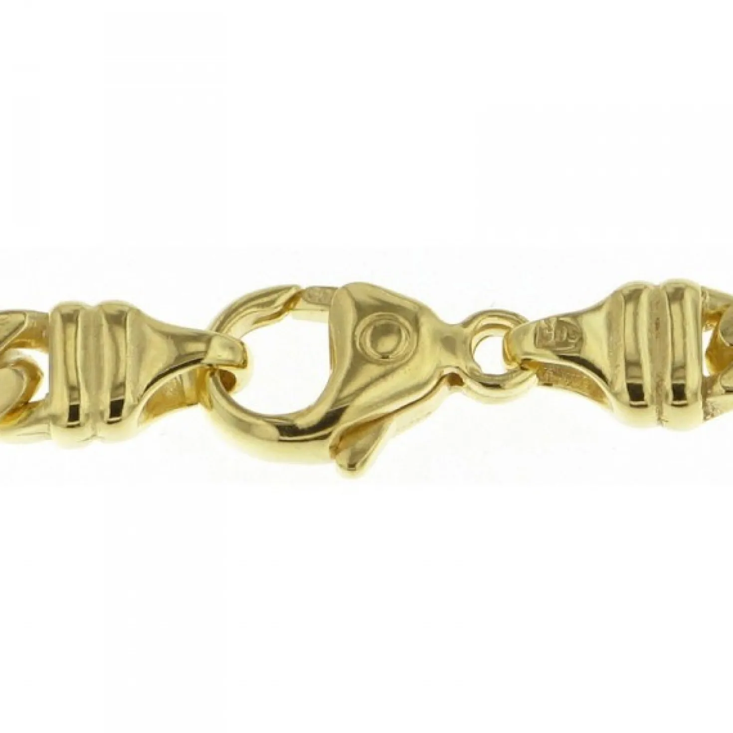 5mm Panzerkette Kette Collier diamantiert, 750 Gold Gelbgold massiv, 50cm