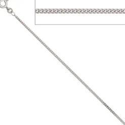 1,7mm Panzerkette Kette Collier 333 Gold Weißgold, 38cm