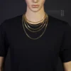 5mm Panzerkette Kette Collier aus 585 Gold Gelbgold Goldkette 70cm Herren