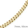 7mm Panzerkette Kette Collier diamantiert, 750 Gold Gelbgold massiv, 55cm