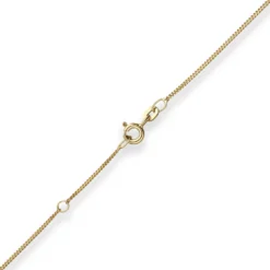 1,1mm Panzerkette Kette Collier aus 585 Gold Gelbgold 38cm mit Zwischenöse
