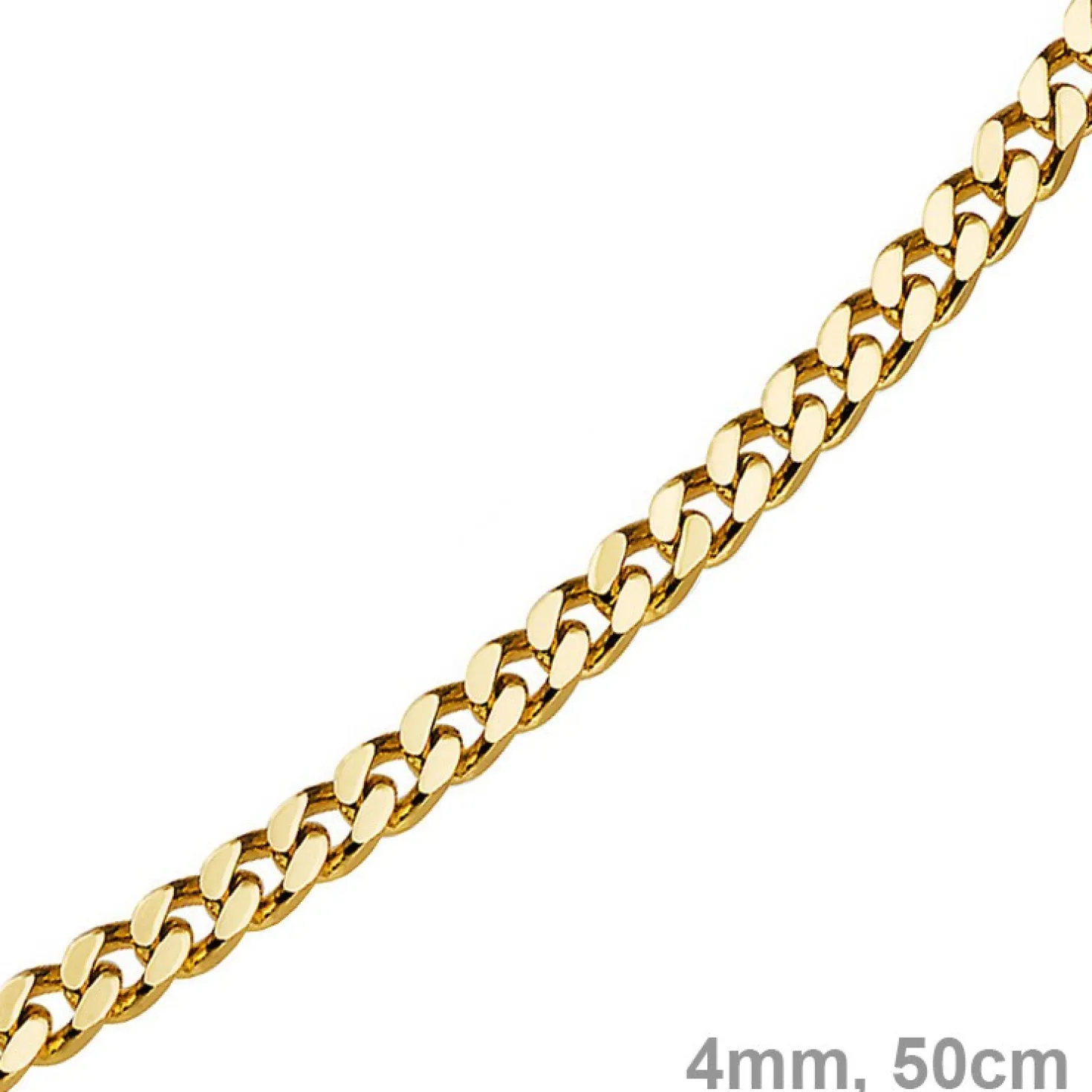 4mm Panzerkette Kette Collier aus 585 Gold Gelbgold, Goldkette, 50cm