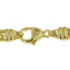 5mm Panzerkette Kette Collier diamantiert, 750 Gold Gelbgold massiv, 55cm